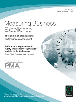 cover image of Measuring Business Excellence, Volume 19, Number 3